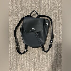 Urban Outfitters Small Black Leather Backpack